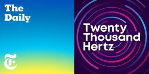 A composite image showing the logos for The Daily Podcast and Twenty Thousand Hertz Podcast
